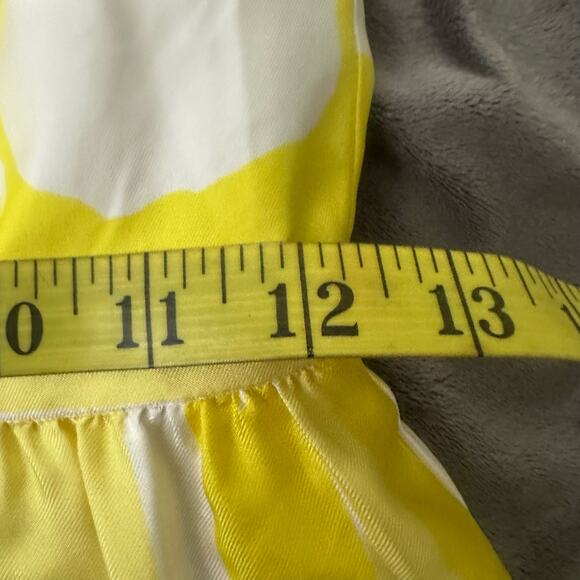 BANANA REPUBLIC Womens Dress Yellow Silk Sundress Summer Preppy Fit Flare | 0 - Picture 7 of 9